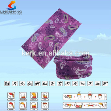 LSB-0132 Ningbo Lingshang 100% poliéster multifuncional al aire libre cuello bandana tubular sin fisuras headwear